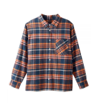 Top Adaptive Dressing Open Back Long Sleeve Plaid T-Shirt In Multi-Color Brown