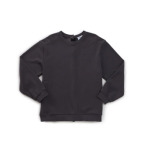 Sweater Assisted Dressing Open Back Crew Neck Fleece In Grey