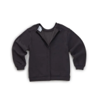 Sweater Assisted Dressing Open Back Crew Neck Fleece In Grey - Image 2