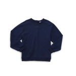 Sweater Assisted Dressing Open Back Crew Neck Fleece In Navy