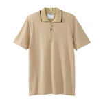Top Adaptive Dressing Open Back Polo Shirt In Toasted Beige