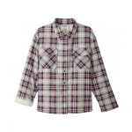 Jacket Self Dressing Magnet Close Sherpa Lined Wine Plaid - Image 2