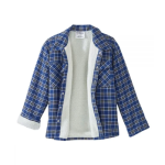 Jacket Self Dressing Magnet Close Sherpa Lined Blue Plaid