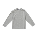 Top Assisted Dressing Open Back Long Sleeve Polo Shirt In Heather Grey