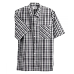 Top Assisted Dressing Open Back Short Sleeve Plaid Pocket Shirt