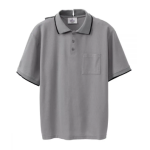 Top Assisted Dressing Open Back Sport Style Short Sleeve Polo Shirt In Grey