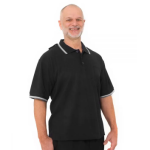 Top Assisted Dressing Open Back Sport Style Short Sleeve Polo Shirt In Black
