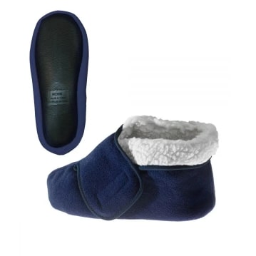 Screenshot 2022-04-19 10.07.37 AM (1) Footwear Self Dressing Diabetic Deep Wide Bootie Slippers In Navy - Image 1