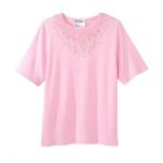 Top Assisted Dressing Rhinestone Embellished In Sweet Pink
