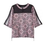 Top Self Dressing Post Recovery 1/4 Zip Pink Paisley Blouse - Image 2