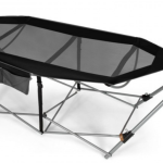 Folding Hammock Indoor Outdoor Hammock with Side Pocket and Iron Stand Black