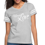 Short Sleeve T-Shirt "Live Laugh Love " Graphic Vintage Sport Design In Heather Gray White
