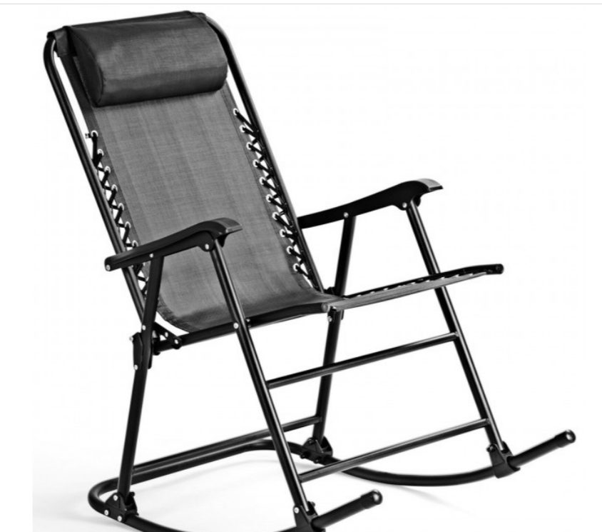Screenshot (516) Outdoor Patio Headrest Folding Zero Gravity Rocking Chair In Black - Image 1