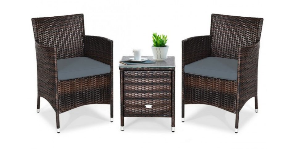 Screenshot (551) 3 Pieces Patio Wicker Rattan Furniture Conversation Set with Coffee Table In Gray - Image 1