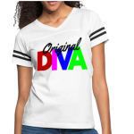 Short Sleeve T-Shirt "Original Diva Colorful " Graphic Vintage Sport Design In White Black