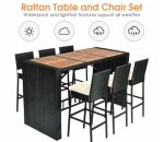 7 Pieces Patio Rattan Wicker Dining Furniture Set - Image 2