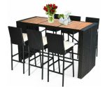 7 Pieces Patio Rattan Wicker Dining Furniture Set