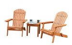 3 Pieces Adirondack Chair Set with Widened Armrest