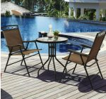 Patio Dining Set with Patio Folding Chairs and Table - Image 4