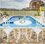 3 Pieces Patio Table Chairs Furniture Bistro Set - Image 2