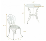 3 Pieces Patio Table Chairs Furniture Bistro Set - Image 4