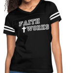 Short Sleeve T-Shirt "Faith Works" Graphic Vintage Sport Design In Black White