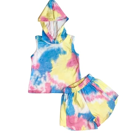 Screenshot 2022-05-12 11.48.55 PM Outfit Girls Limited Edition Tie Dye Camping Hoodie & Shorts Set - Image 1