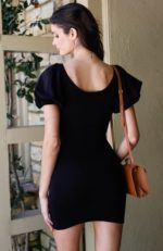 Mini Dress Bodycon Balloon Sleeve Design In Black - Image 2
