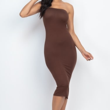 Screenshot 2022-05-18 9.58.02 AM Maxi Dress Bodycon Tube Design In Coffee - Image 1
