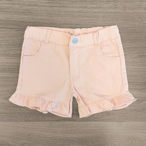 Screenshot 2022-06-02 3.17.08 PM Girls Shorts Ruffle Denim In Blush - Image 1