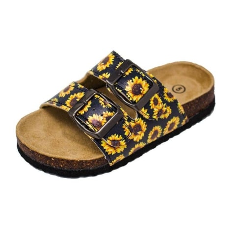 Screenshot 2022-06-06 11.10.37 AM Girls Sandals Slip-On Birkley Sunflower Patterned - Image 1