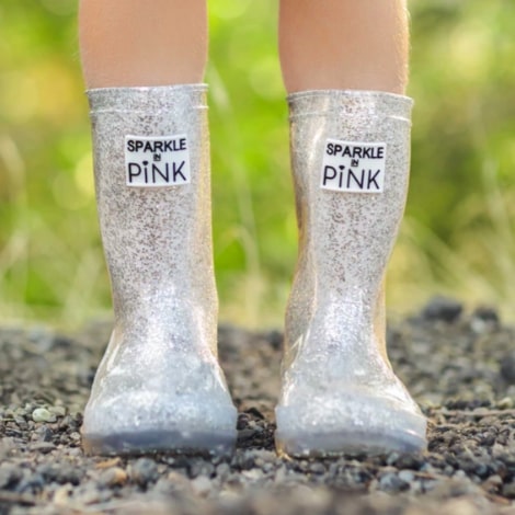 Screenshot 2022-06-06 11.48.40 PM Girls Boots Glittery Silver - Image 1