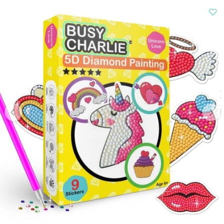 Screenshot 2022-07-20 11.36.21 AM 5D Diamond Painting Kit for Kids - Unicorn Love - Image 1