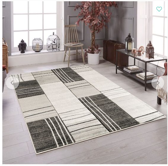 1 Area Rug Contemporary Silver Grey Geometric Hand-Carved Soft Living Room - Image 1