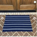 Door Rug Modern Farmhouse Woven Navy & White Stripes 24x36