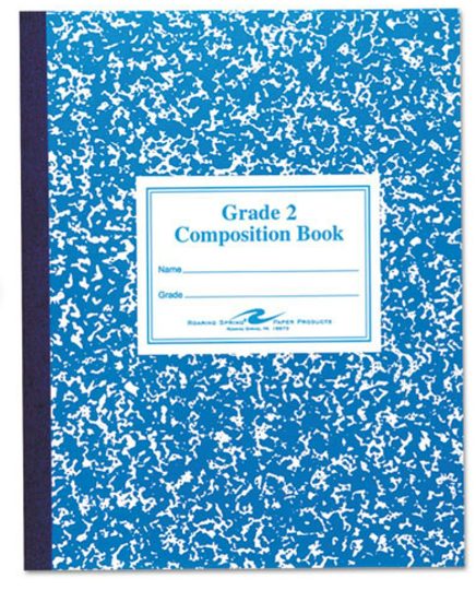 1 Composition Notebook 9.75 x 7.5 - Roaring Spring Blue Cover 2nd Grade Composition Book 50 Sheet Count 4pk - Image 1
