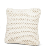 Handwoven Throw Pillow Braided White 20x20