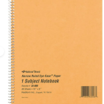 Spiral Notebook Narrow Ruled 8 X 10- National Single-subject Wirebound Brown Cover 80 Sheet Count 3pk