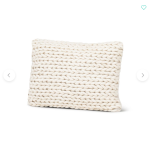 Handwoven Throw Pillow Braided White Design 14x20