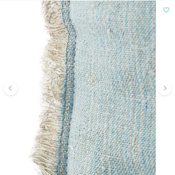 16 Linen Throw Pillow Cross-Dye So Soft Blue & Beige - Image 1