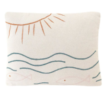 Cotton Throw Pillow Ocean Embroidered 12x15