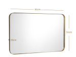 Wall-Mounted Mirror Golden Rectangle Metal Frame 32x20 - Image 2