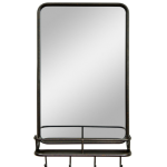 Hanging Mirror With Shelf Hooks Sturdy Metal Frame - Image 2