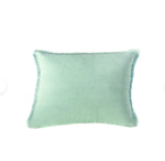 Linen Throw Pillow Fringe Green So Soft Mint - Image 2