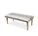 Bench 42" Handwoven Indigo Striped Ottoman