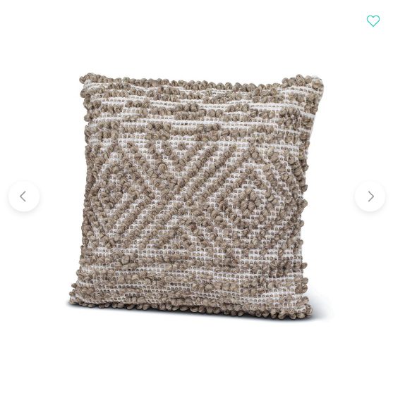 3 Handwoven Throw Pillow Patterned Mocha 20x20 - Image 1