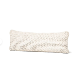 Handwoven Throw Pillow Braided White 14x20