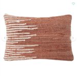 Handwoven Throw Pillow Terracotta Striped 14x20
