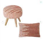 Handwoven Throw Pillow Terracotta Striped 14x20 - Image 2