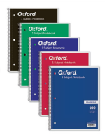 Spiral Notebooks Legal Ruled  3-Hole Punched 8 X 10.5 - Oxford Coil-lock Wirebound Randomly Assorted Covers 70 Sheets 5pk - Image 3